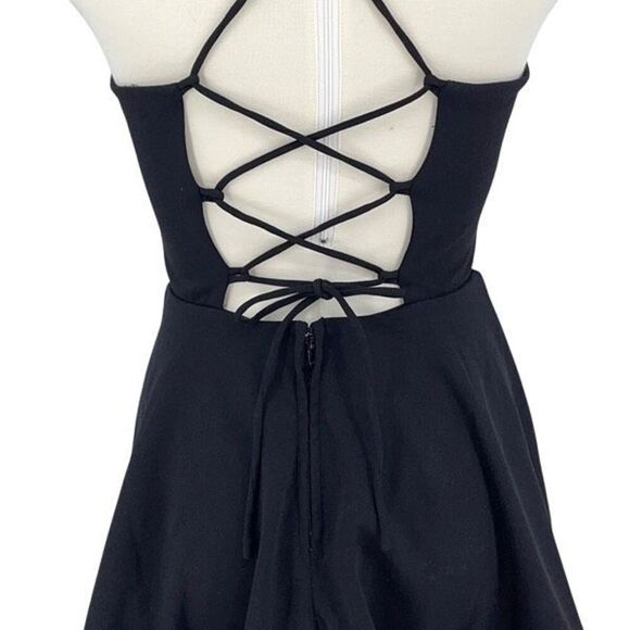 Windsor Womens Crisscross Back Lined Mini Fit‎ & Flare Dress Black Size Small - Picture 4 of 10
